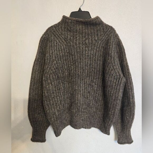 Madewell Loretto Mockneck Pullover Sweater In Brown Size XS - Picture 11 of 13